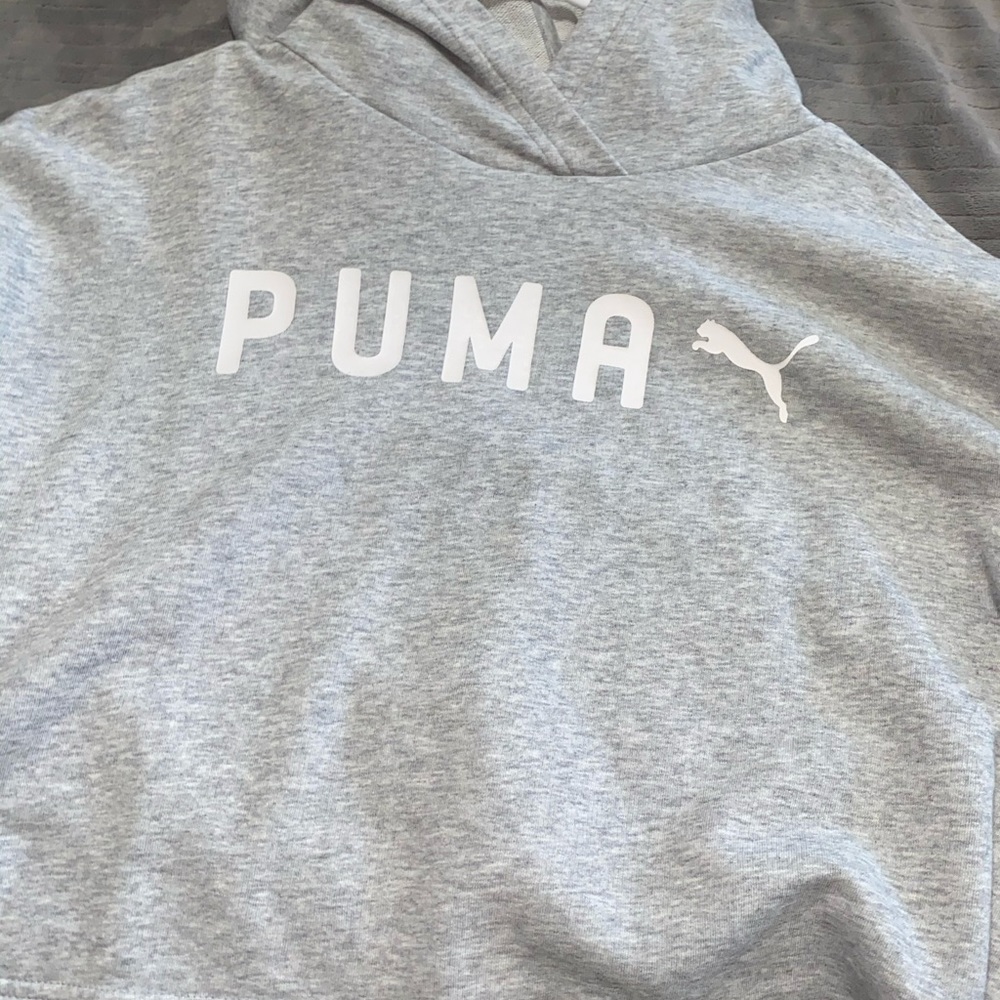 grey puma hoodie